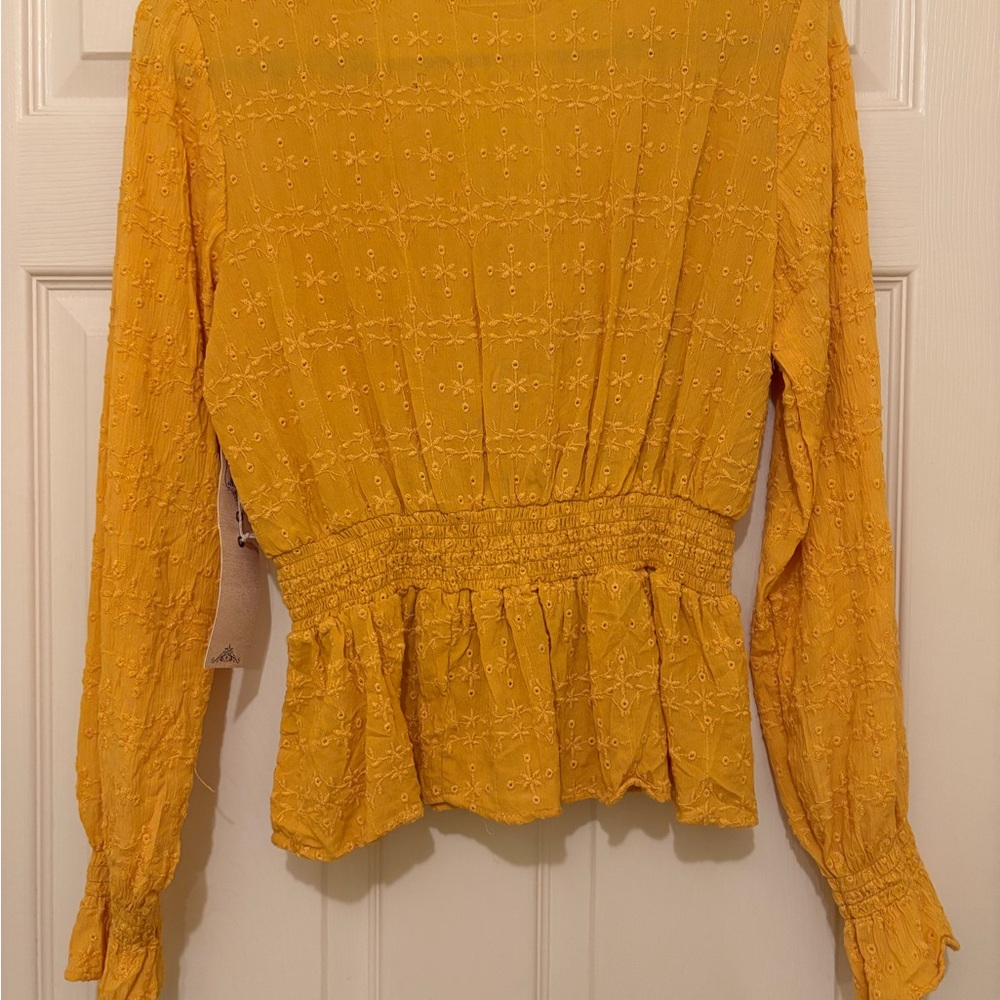 Yellow Smocked Women's Top